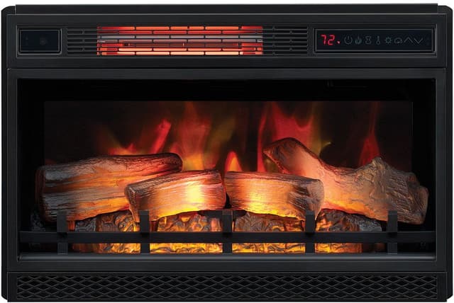 ClassicFlame® Cantilever Entertainment Stand with 26" 3D Infrared Quartz Fireplace Insert-3