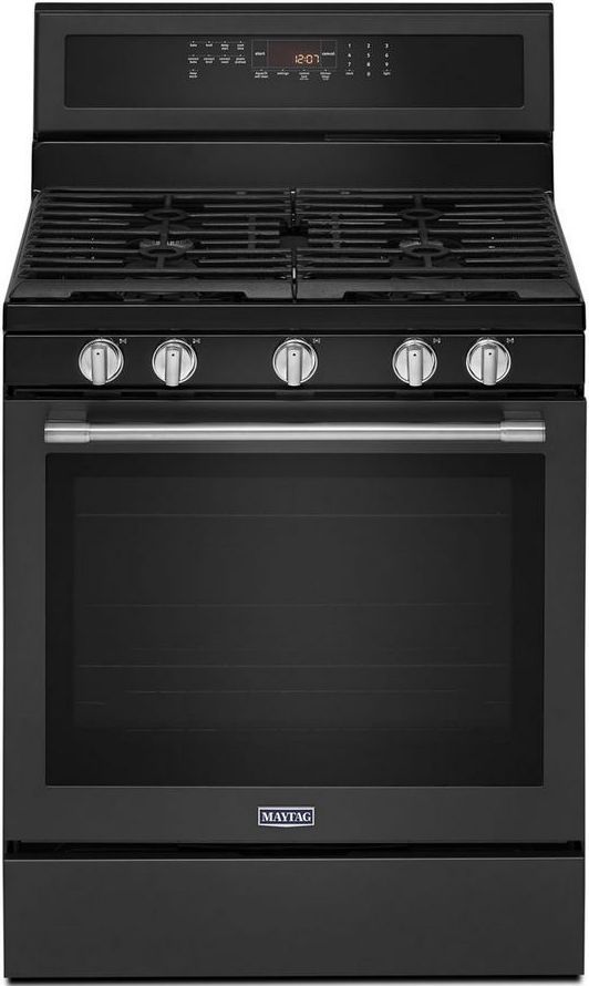 Maytag 5 8 Cu Ft Cast Iron Black Free Standing Gas Range