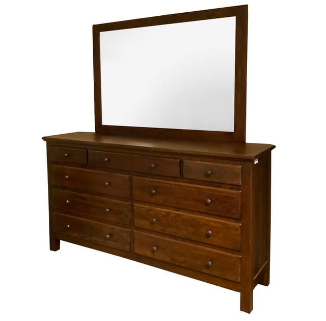 Daniel's Amish® Lewiston Solid Wood 9 Drawer Dresser and Mirror-1