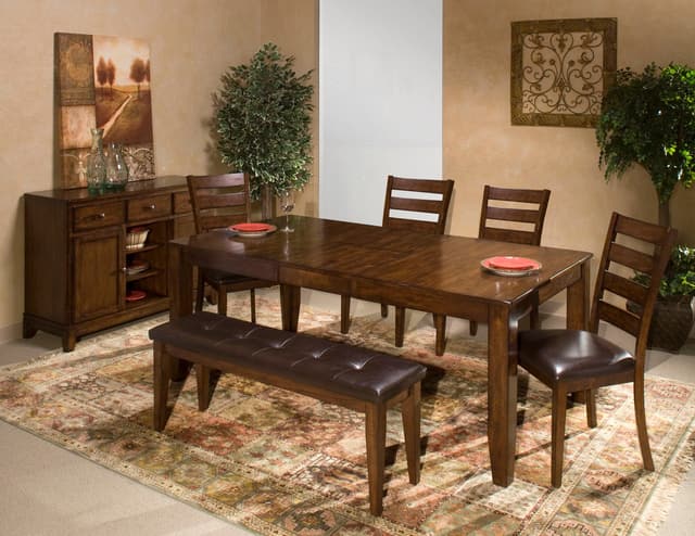 Intercon Kona Raisin 5 Piece Dining Set with Ladder Back Chairs-1