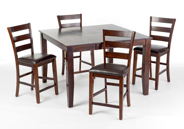 Intercon Kona Raisin 5 Piece Gathering Pub Set with Ladder Back Stools-0