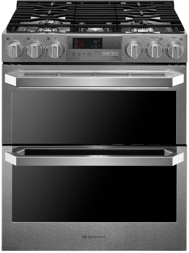 Lg Signature 29 88 Textured Steel Slide In Dual Fuel Double Oven Lg Signature 29 88 Textured Steel Slide In Dual Fuel Double Oven