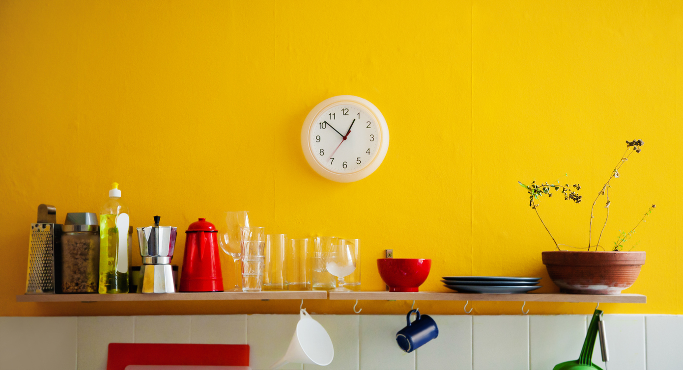 colorful kitchen accent wall