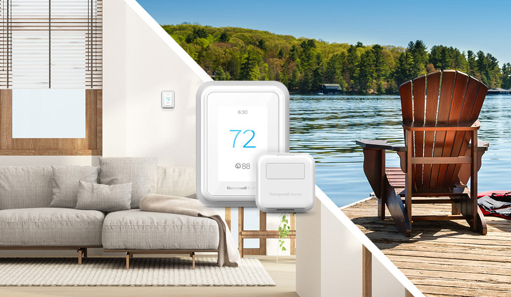 Honeywell Home thermostats living room + outdoor
