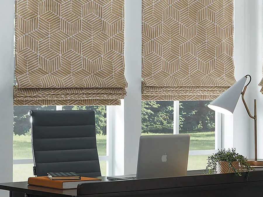 Roman Shades in a living room