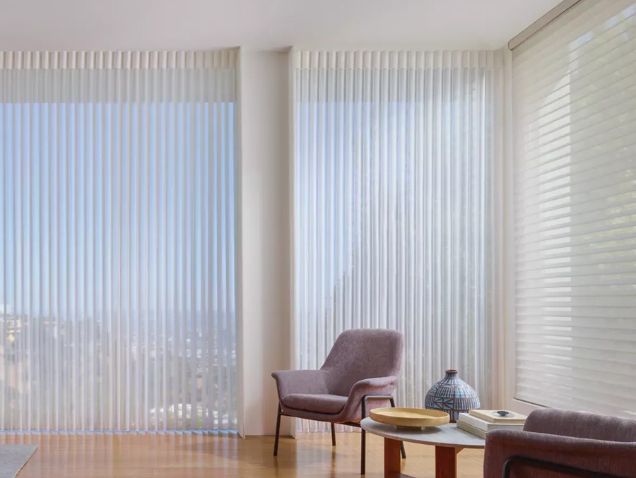 Vertical Shades in a living room