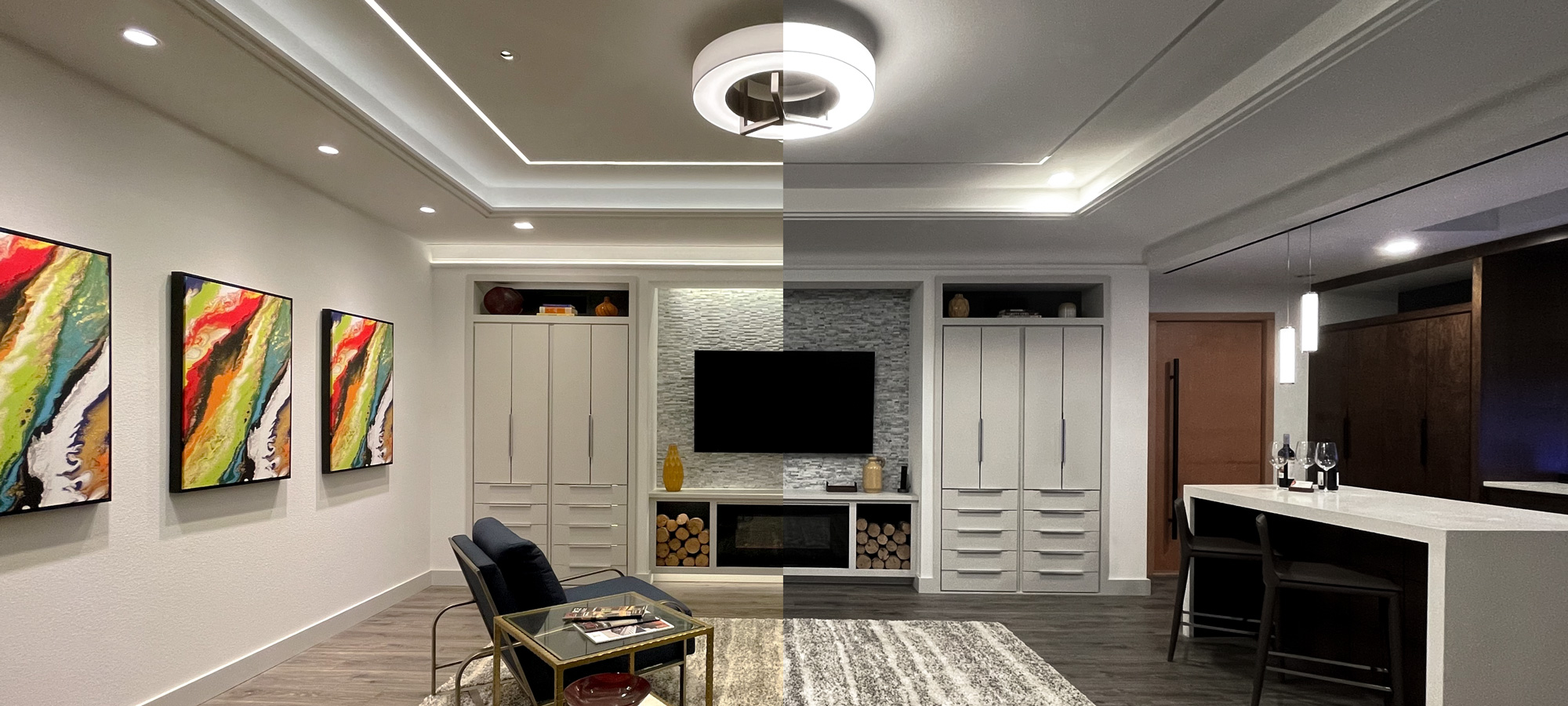 Lighting Design Before and After Image