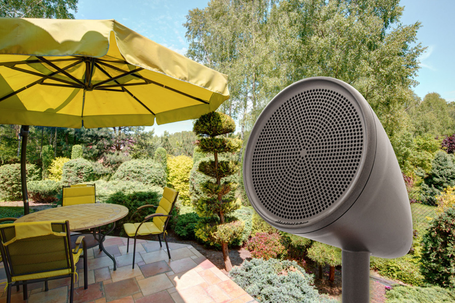 Outdoor Living™ Series in backyard with patio furniture