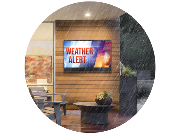 Weatherproof TV on Patio Wall