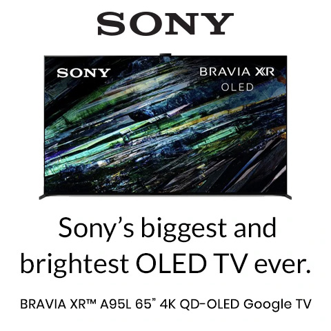 Sony's biggest and brightest OLED TV ever. BRAVIA XR A95L 65in 4K QD-OLED Google TV