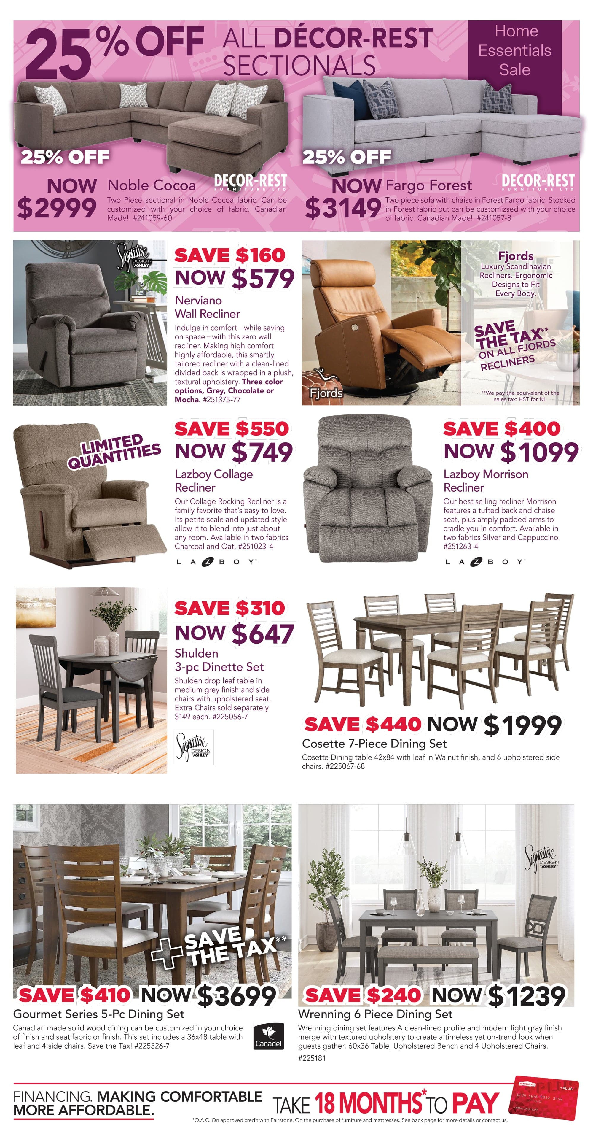 Home Essentials Sale! Ends April 29, 2026 25% OFF ALL DÉCOR-REST SECTIONALS Page 2.