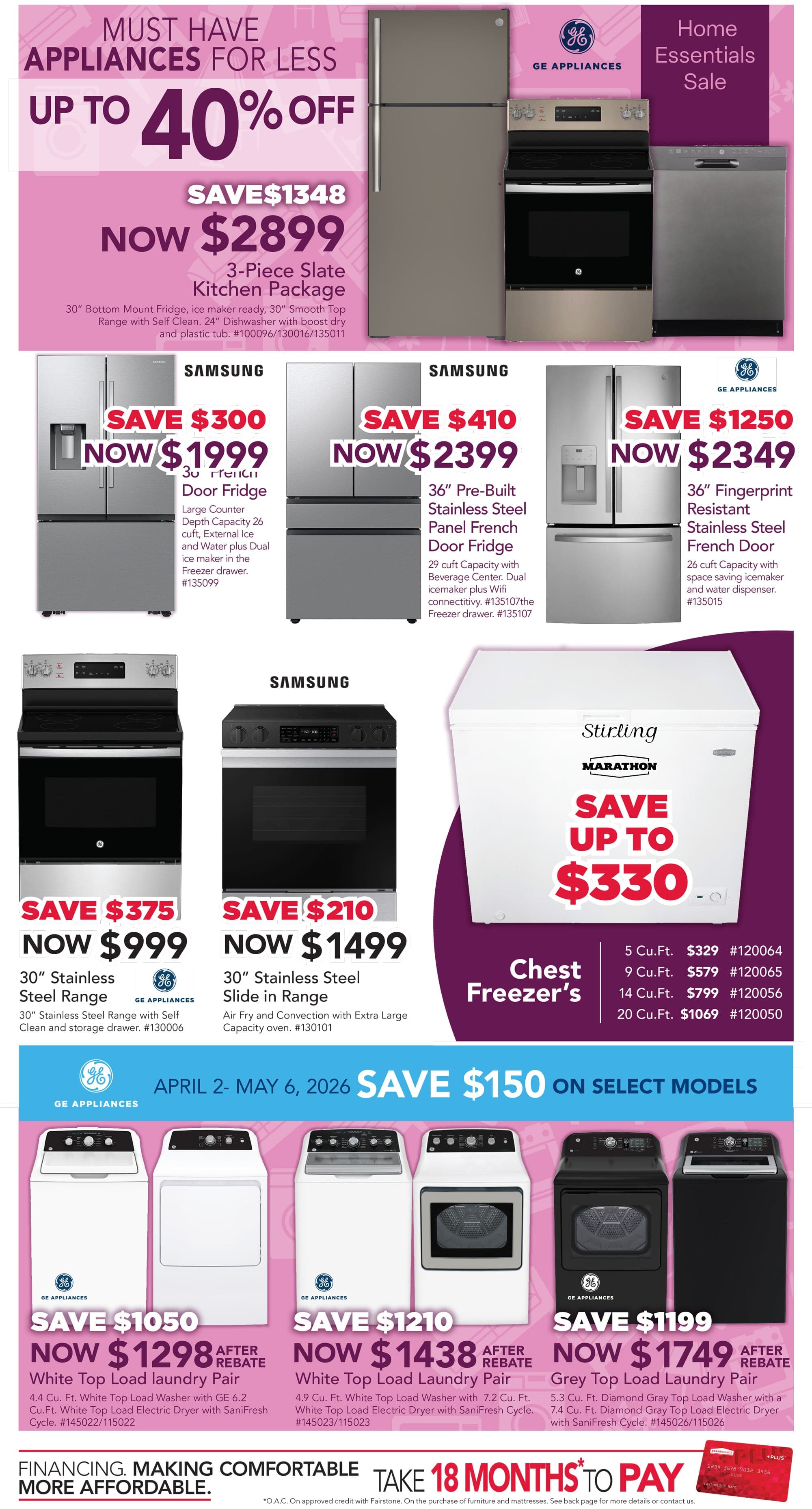 Home Essentials Sale! Ends April 29, 2026 MUST HAVE APPLIANCES FOR LESS UP TO 40% OFF Page 3.