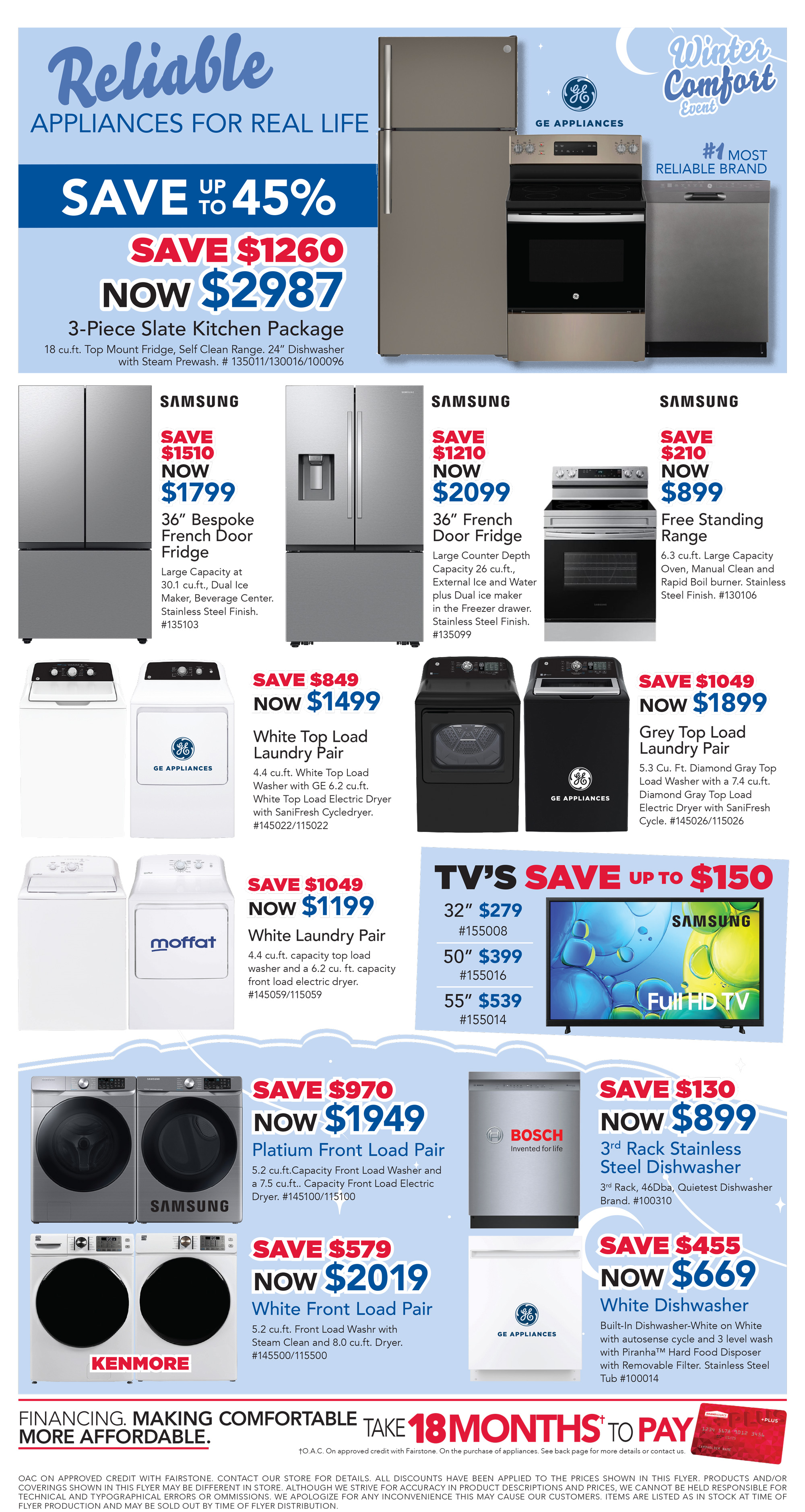 Winter Comfort Event! Reliable APPLIANCES FOR REAL LIFE! Save up to 45% Page 4.