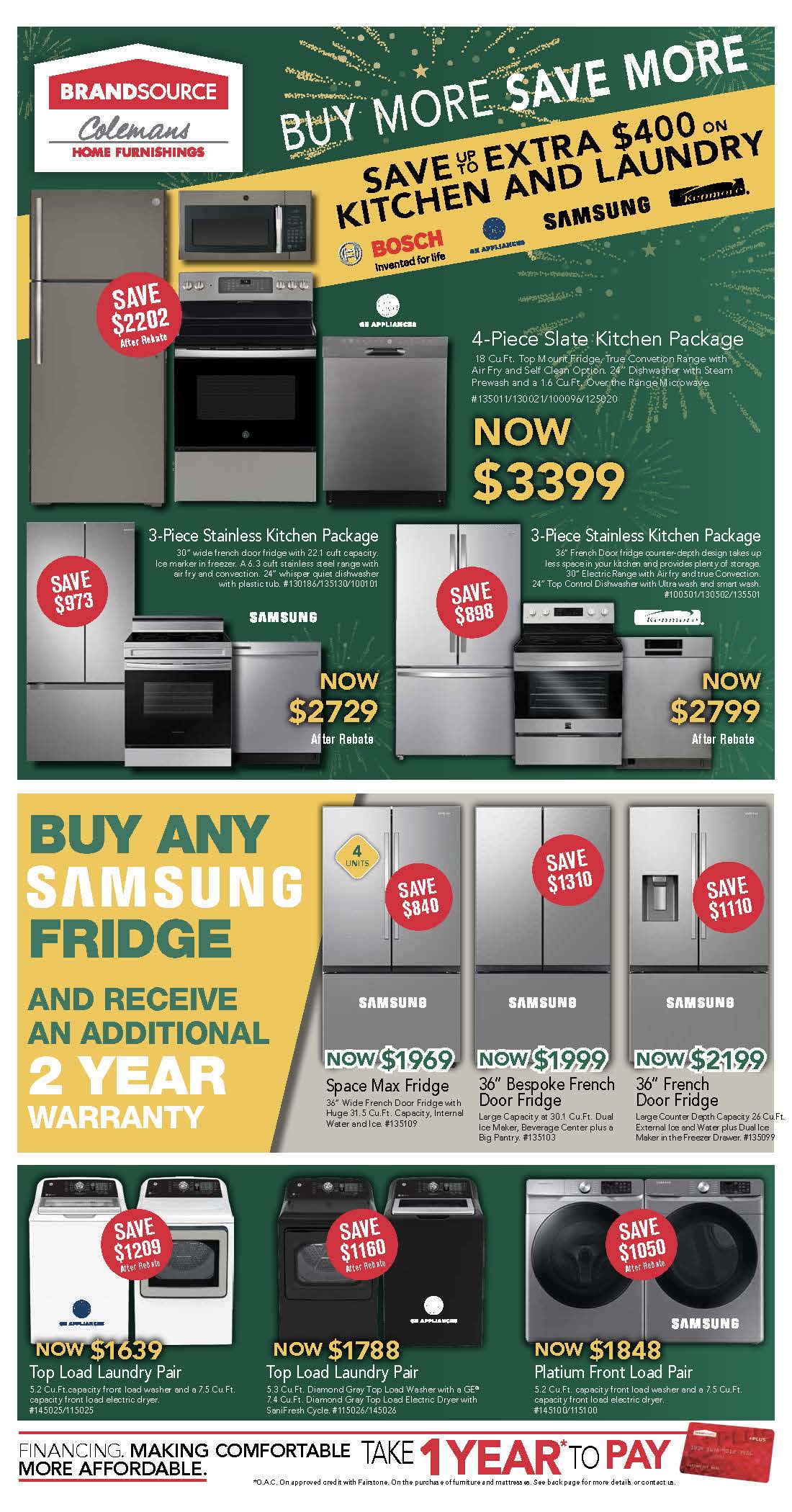 Boxing Week Sale. Financing. Making comfortable more affordable. Take 1 year* to pay. Page 3.