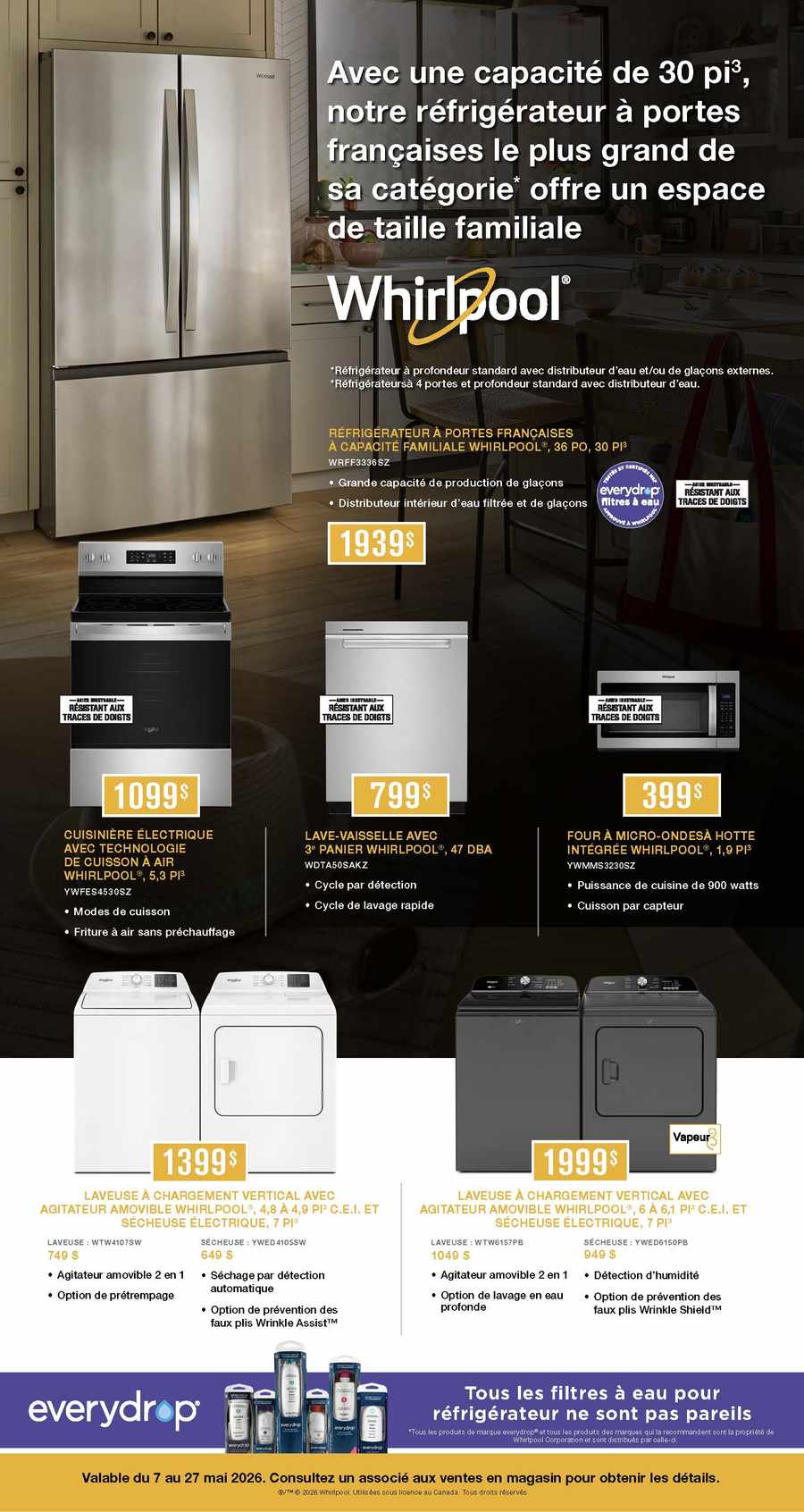 Promotions Whirlpool. DU 7 AU 27 MAI 2026. Page 6