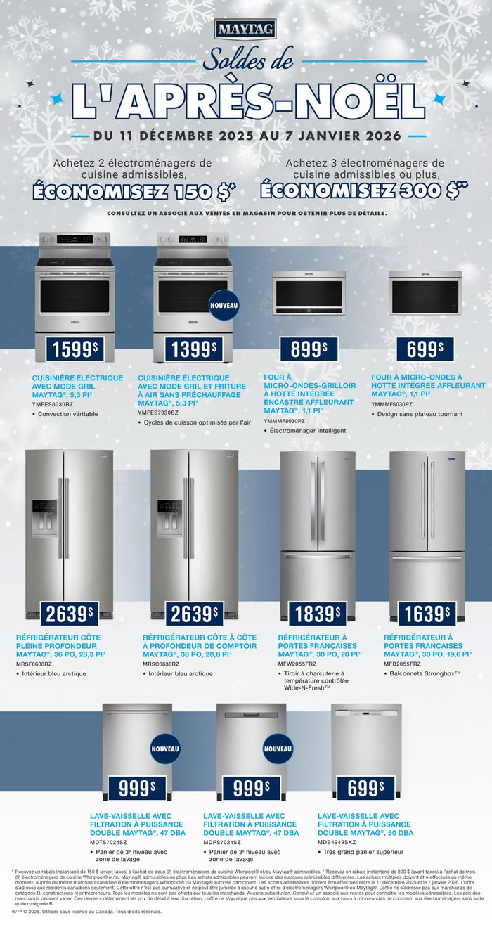 Maytag Soldes de L'APRÈS-NOEL