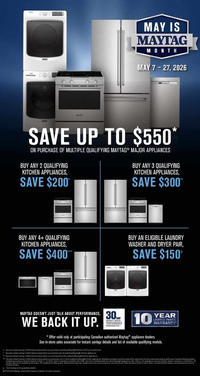 May Promotions. Save on Whirlpool, Maytag, KitchenAid, Everydrop, Affresh & Amana. May 7 - May 27, 2026. Page 1