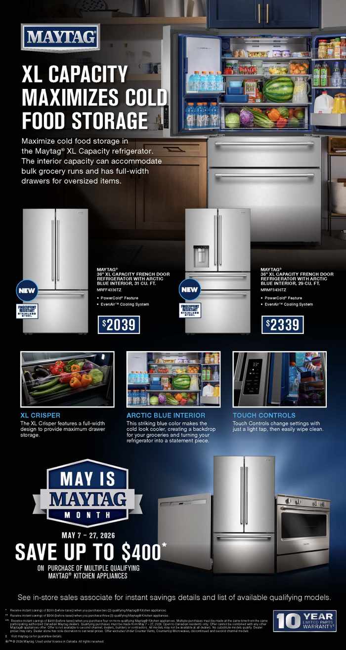 May Promotions. Save on Whirlpool, Maytag, KitchenAid, Everydrop, Affresh & Amana. May 7 - May 27, 2026. Page 3