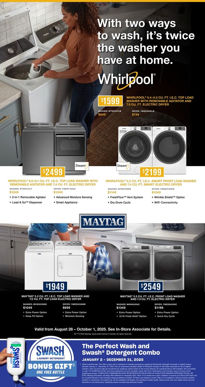 Whirlpool with two ways to wash, it is twice the washer you have at home