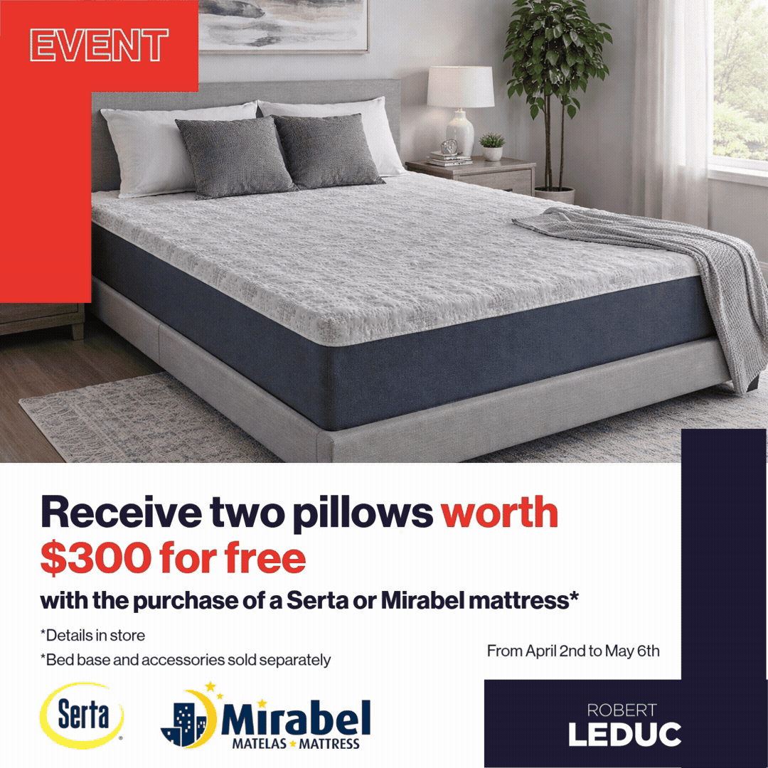Serta Mirabel Spring Event: Receive two pillows worth $300 for free with purchase of a Serta or Mirabel mattress