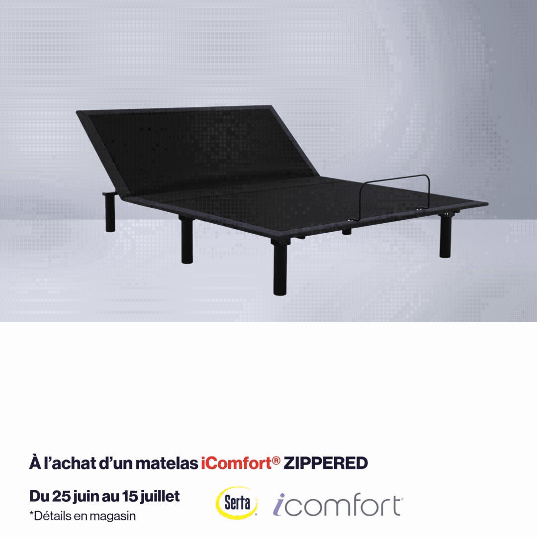Recevez une base de lit electrique bronze gratuitement* A lachat d un matelas iComfort Zippered
