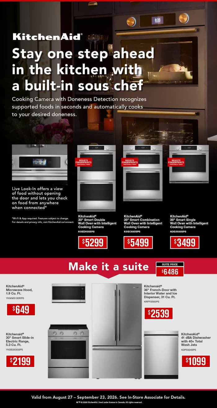 August/September Promotions. Save on Whirlpool, Maytag, KitchenAid, Everydrop, Affresh & Amana. August 27 - September 23, 2026. Page 1
