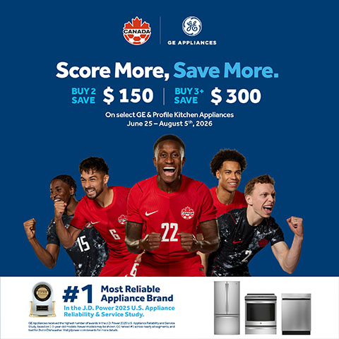 Score more, save more - buy 2 and save $150, buy 3+ and save $300 on select GE and Profile Kitchen appliances - june 25 - august 5