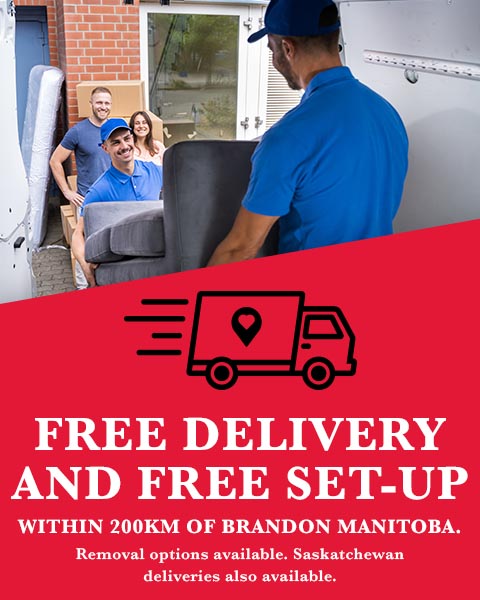 Free delivery and free set up within 200km of brandon manitoba