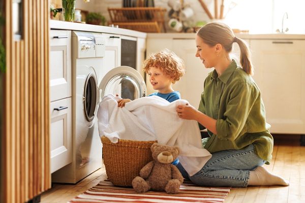 Family Doing Laundry