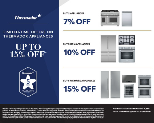 Thermador - limited time offers on thermador appliances up to 15% off - october 1 - november 30, 2026