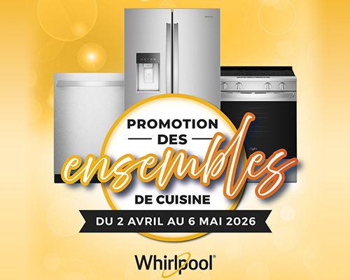 promotion des ensembles de cuisine Whirlpool