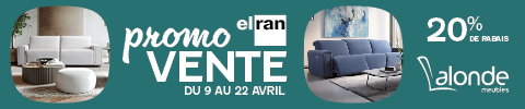 PROMO VENTE ELRAN 20% DE RABAIS DU 9 AU 22 Avril