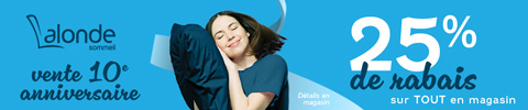 vente 10 anniversaire Du 3 au 29 novembre 2025 25% de rabais sur TOUT en magasin + Gagnez Tirage votre achat