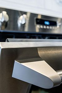 Oven handle close up