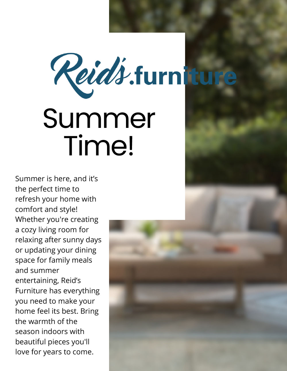Reids furniture summer time sale***