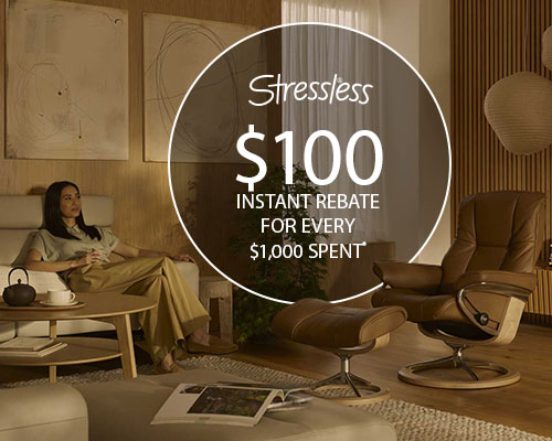 Stressless - $100 Instant Rebate for Every $1,000 Spent*