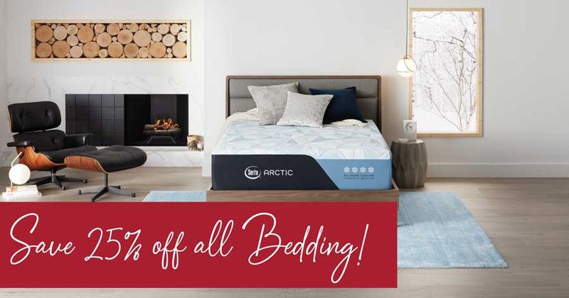 save 25% off all bedding