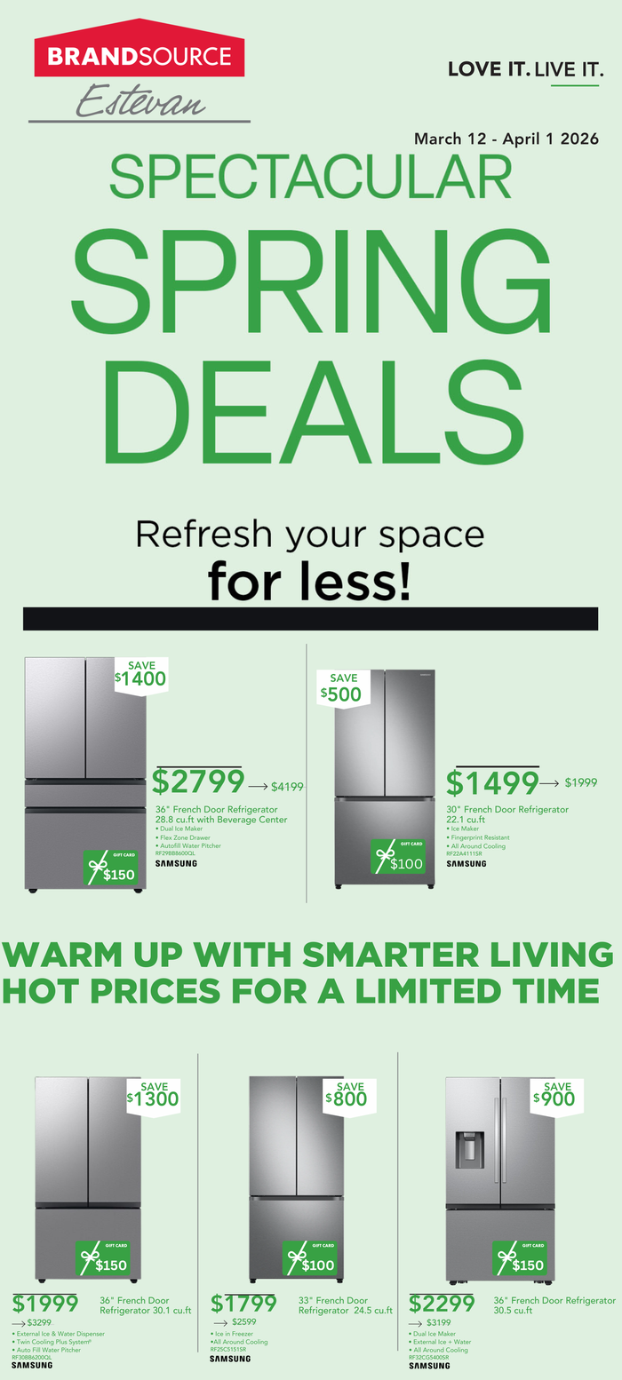 Spectactular Spring Deals. Refresh your space for less! March 12 - April 1, 2026. Page 1