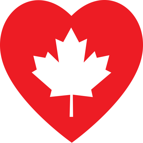 Logo of a Red Heart with a Canadian Maple Leaf in the Center