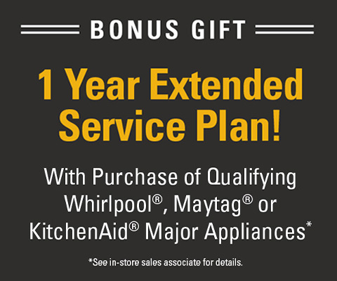 1 Year Extended Service Plan w/ Any Qualifying Whirlpool, Maytag, or KitchenAid Appliance