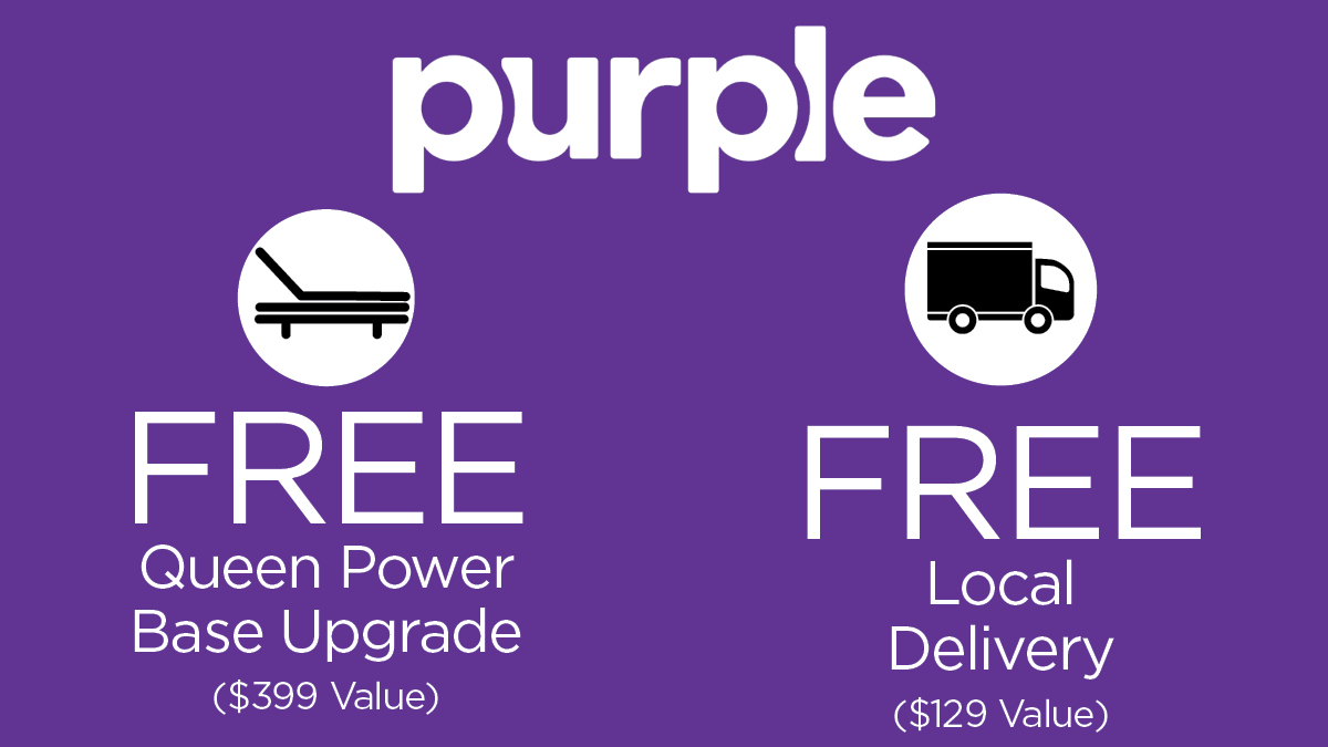 Purple Free queen power base upgrade and free local delivery