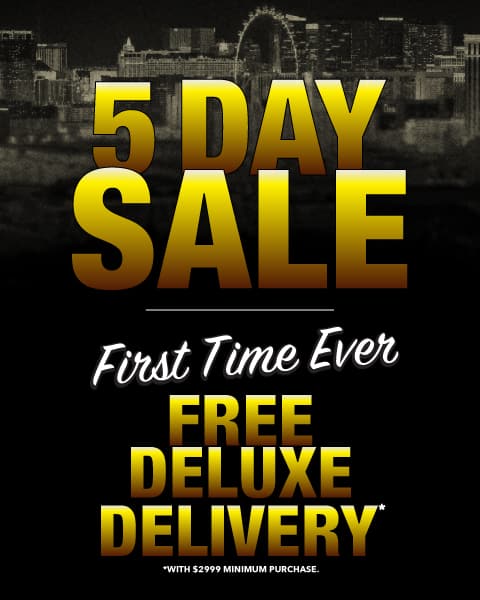 5 Day Sale - First Time Ever - Free Deluxe Delivery'