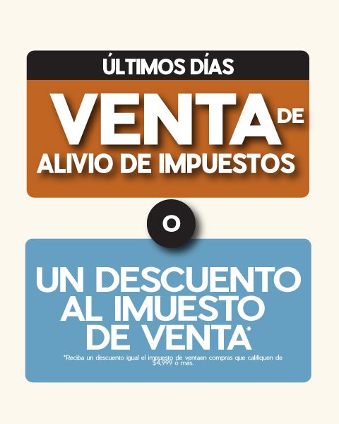 5 dias solamente: ultimos dias. venta de alivio de impuestos o un descuento al imuesto de venta