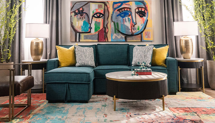 Sectional sofa in a living room
