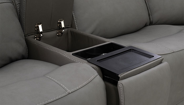 Wireless charger and storage console in sectional