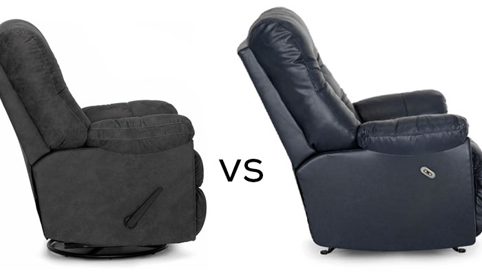 Two Recliners side by side one of them powered