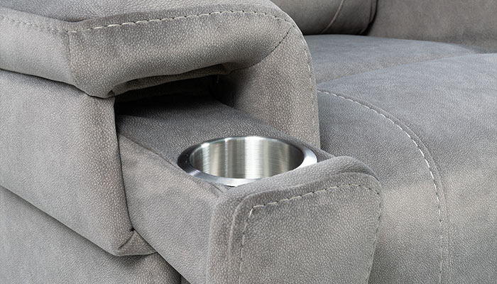 Hidden cupholder in arm