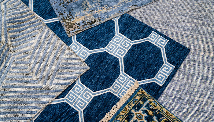 Rug Samples from above in Blue