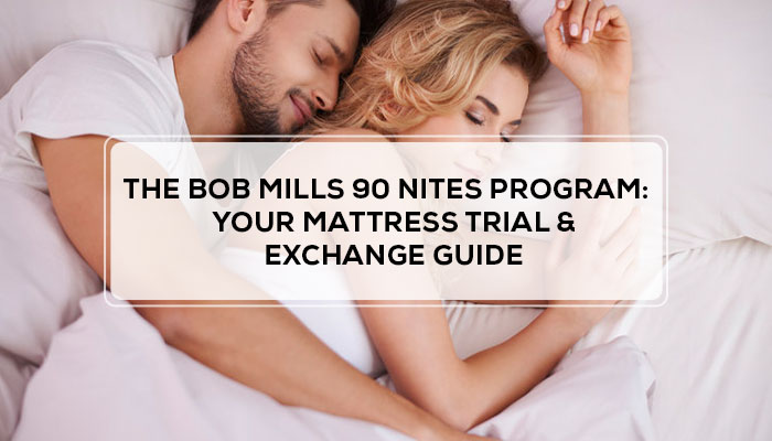 Couple sleeping comfortably in bed, Bob Mills 90 Nites mattress trial and exchange guide