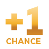 Graphic showing a plus 1 chance bonus icon
